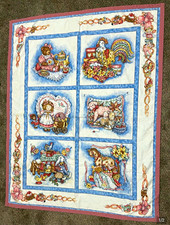 Girls quilt Toy Theme Panels with Floral Backing