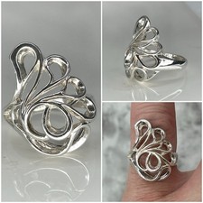 Vintage Sterling Silver Boho Swirl Ring 1980/90  s Size 6.5