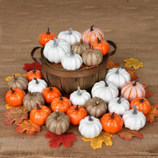 80Pcs Artificial Pumpkins Maple Harvest Fall Decoration, 30Pcs Fall Pumpkins and
