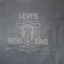 Vintage 1994 Levis Heavyweight Red Tab Black Tshirt Mens Large - Quality Style