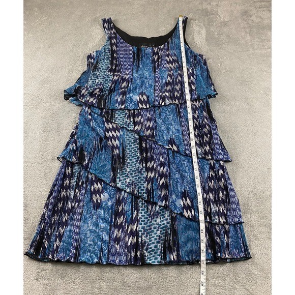 Connected Apparel Blue Multi Layered Pleated Slee… - image 9