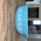 Vintage PYREX 471 AMISH BUTTERPRINT DISH 1 PT CASSEROLE WHITE TURQUOISE no lid