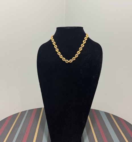 Vintage Napier Choker Necklace Chain Link Gold Tone 15.5 Inch - Picture 12 of 23