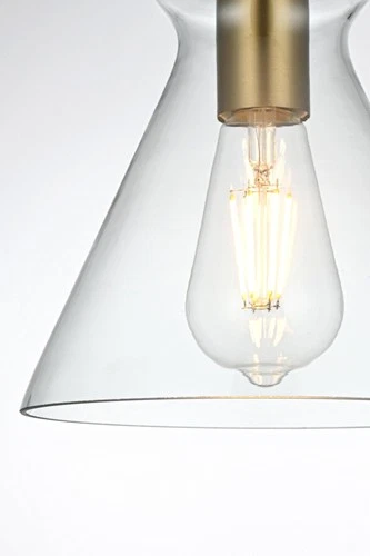 Living District Destry 1-Light Metal Pendant in Brass/Clear Finish - Picture 6 of 7