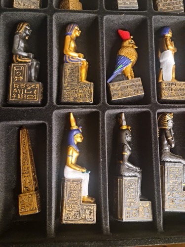 Hand Painted Eygptian Themed Chess Set - with 40x40cm Chess Board - Picture 8 of 11
