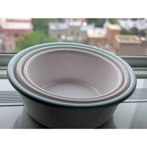 Set of 3 Large Plastic Wash Basins – Blue Pink Gray Mixing or Utility Bowls