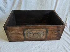 ANTIQUE PRIMITIVE RICES BARRELED SUNLIGHT HARDWARE STORE WOOD BARREL PAINT BOX