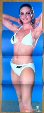 Diane Lane / Phoebe Cates Swimsuits 1986 Japan Pinup Folded Poster 28.3" × 10.6