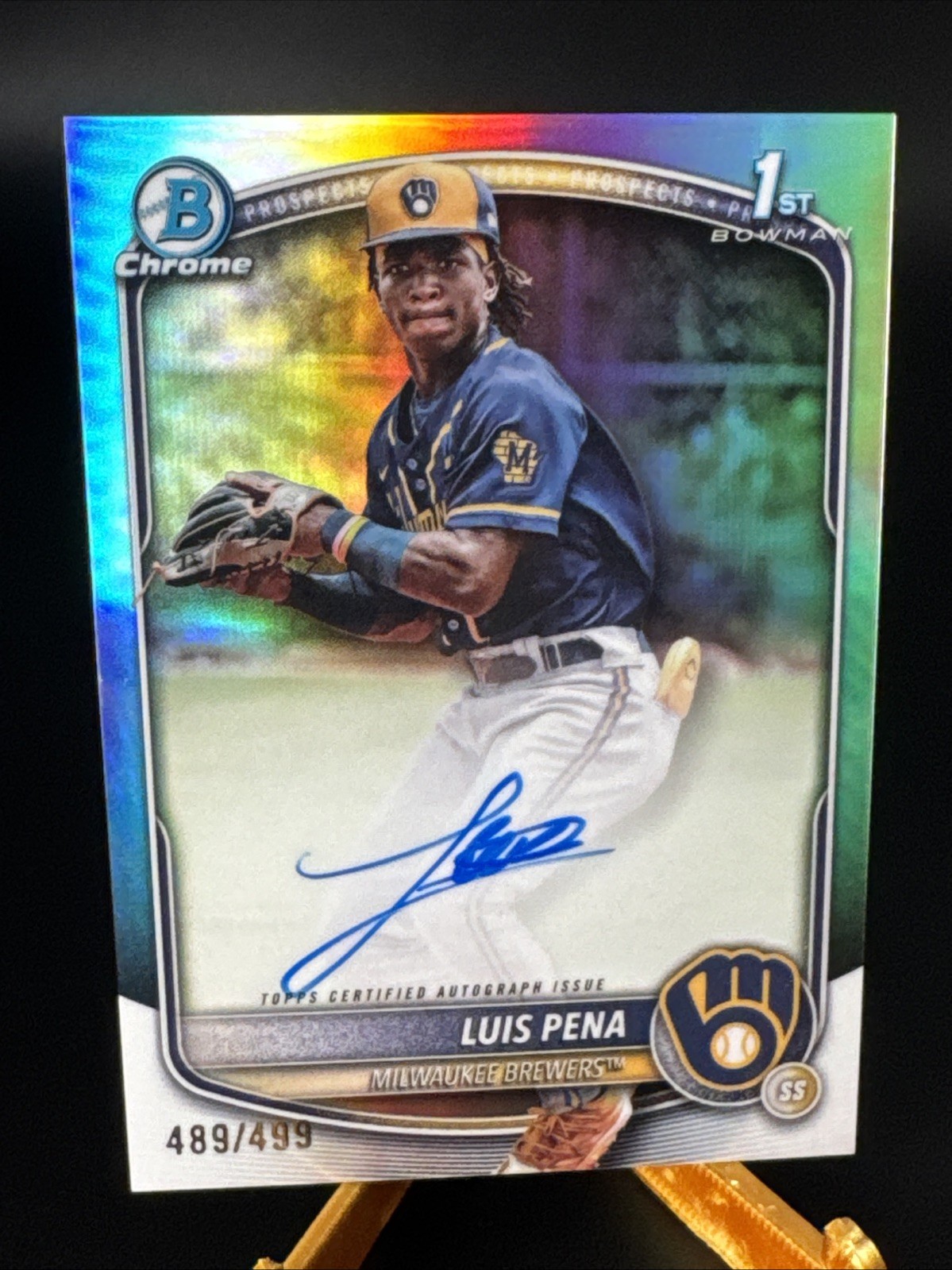 LUIS PENA 2025 BOWMAN CHROME #CPA-LP REFRACTOR AUTO 1ST PROSPECT /499