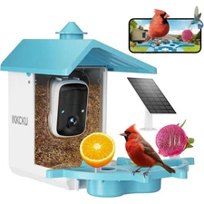 Bird Feeder with Camera for Outdoors, INKCKU 2K Solar Powered Bird Watching Cam