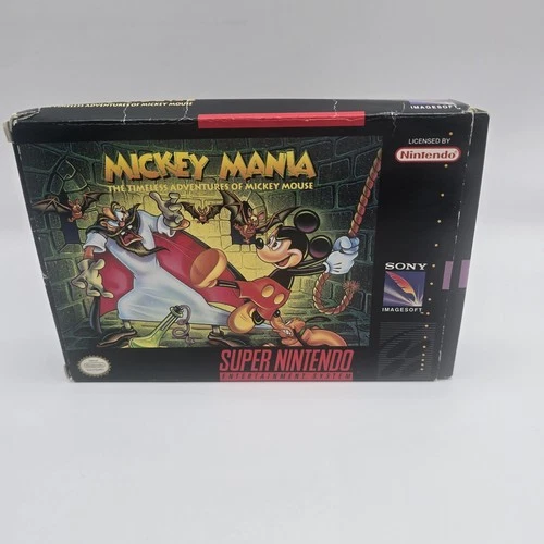 Mickey Mania SNES Super Nintendo CIB Complete with Manual Authentic Tested Works
