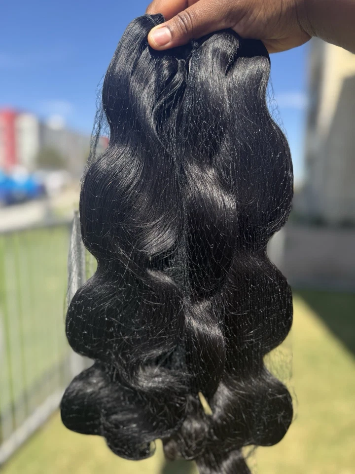 Paquetes de cabello humano virgen doble dibujo Body Wave - 100 % completos y gruesos Foto 3 de 4