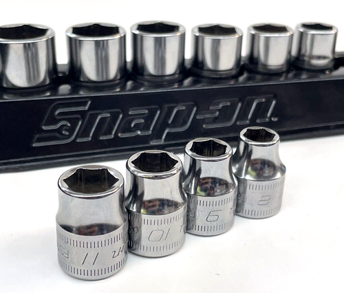 SNAP ON 212FSMY 12-pc METRIC SHALLOW SOCKET SET 3/8"DRIVE 8-19mm 6pt - Picture 10 of 11
