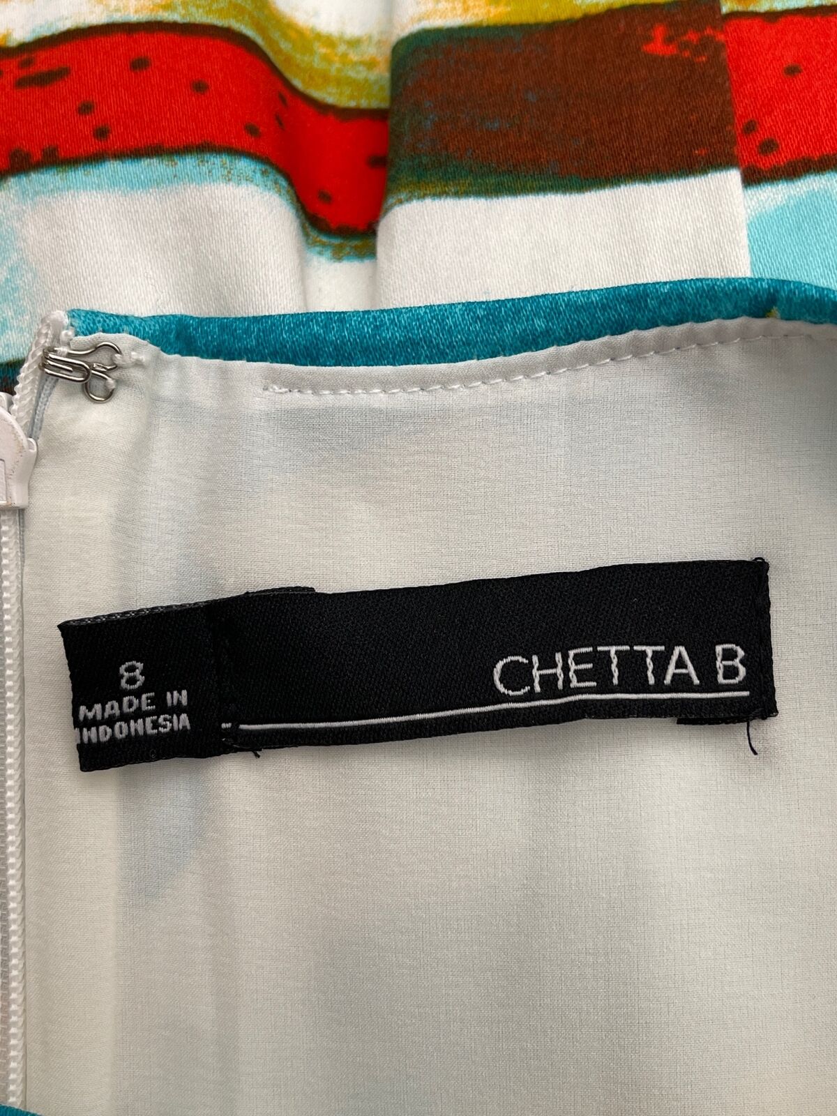 Chetta B Multicolored Shift Dress Size 8 - image 5
