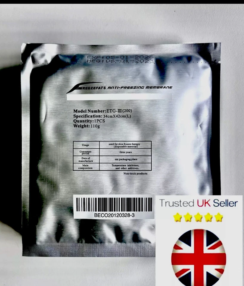 FREEZE FATS Anti Freeze Membranes 10 Large Weight Loss Pads Cryo Lipolysis Machine