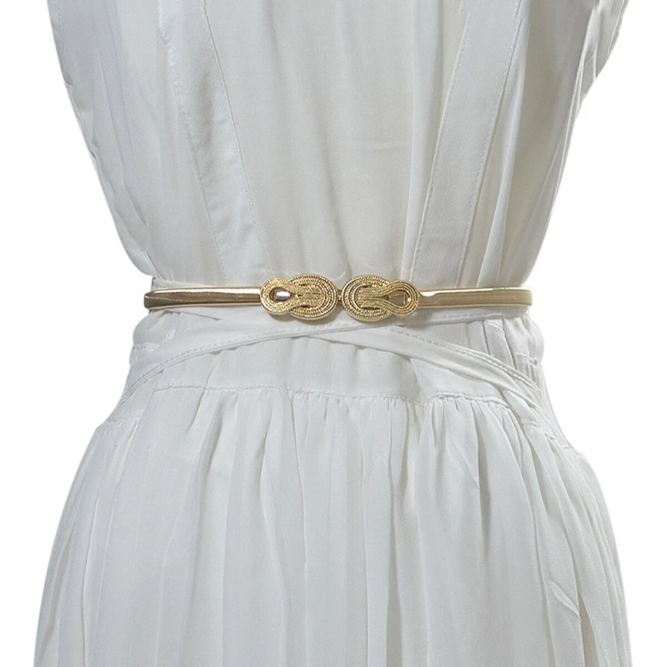 New Womens Belts Fashion Ladies Casual Stretch Buckle Elastic Skinny Waist Band - image 3 of 4