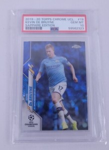 2019-20 Topps Chrome UEFA Sapphire Kevin De Bruyne PSA 10 Gem Mint