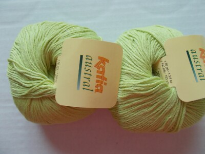Katia Austral wool blend yarn, lime green, lot of 2 (153 yds ea)