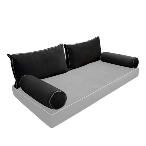 STYLE V2 - Velvet Indoor Daybed Bolster Backrest Cushion Pillow |COVERS ONLY| - Picture 67 of 134