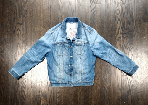 Anthropologie Pilcro Letterpress Amore Embroidered Denim Jacket Sz. XL worn once - Picture 6 of 6