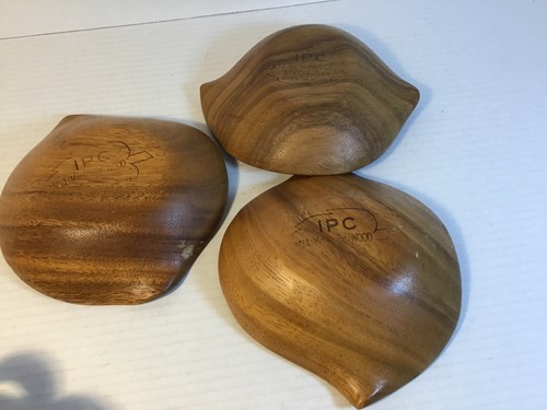 Teak und Monkey Pod Holz Servierschalen und Serviettenringe 26 Stück Schüsseln Zange - Bild 13 von 15