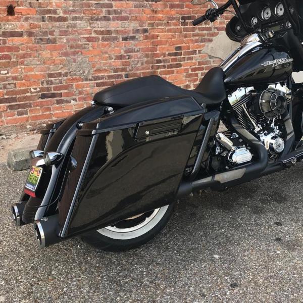 HOGWORKZ 4" STRETCHED SADDLEBAGS for HARLEY 9413 TouringVIVID BLACK HW149008 eBay