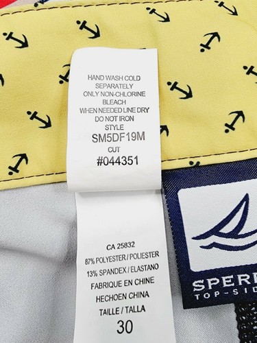 Sperry Top-Sider Board Shorts Multi-color Striped Swim Trunks Size 30 - Picture 7 of 8