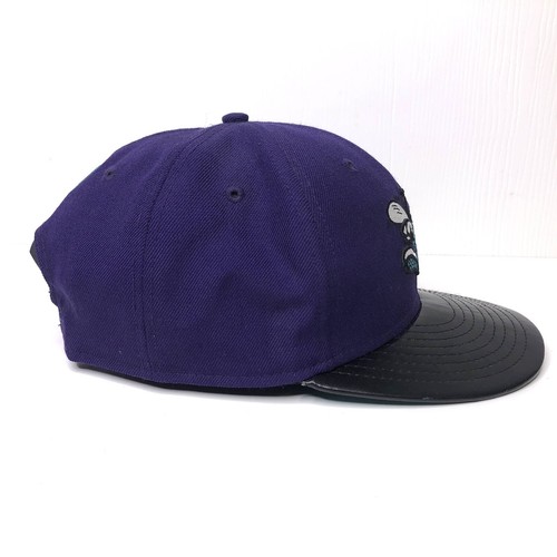 Charlotte Hornets Hat Snapback New Era 9Fifty Hardwood Classics Faux Leather - Picture 2 of 10