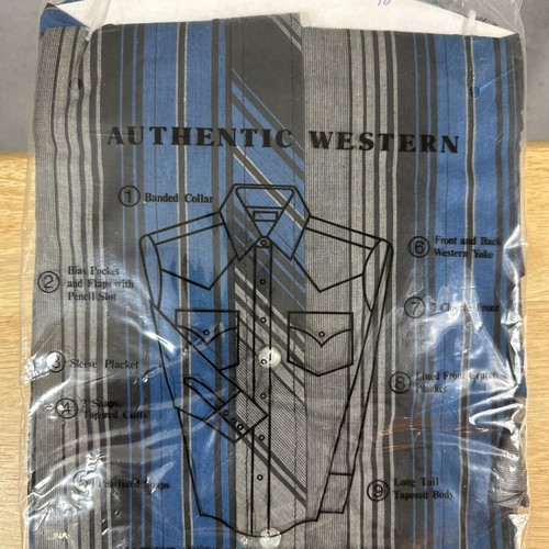 Camisa Youngbloods Auténtica Western De Colección Para Hombres L Perla A Presión Abotonada Azul Gris - Imagen 7 de 8