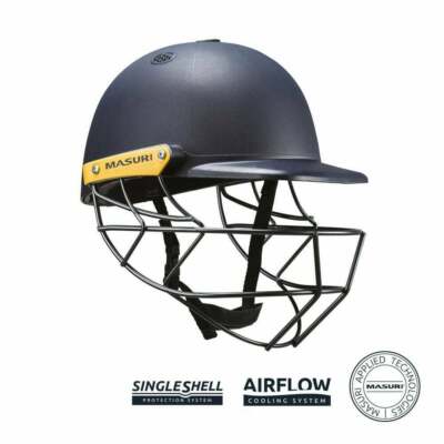 2024 Masuri C Line Navy Junior Crickethelm Stahlgrill - kostenlose P&P