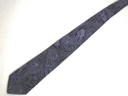 Ivy Crew Mens Necktie Tie Purple White Paisley 60" - Picture 2 of 4