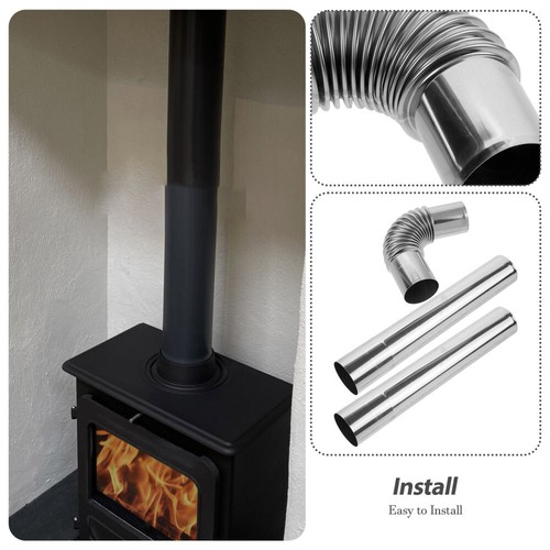 Ajustable para Estufa Calefacción Metal Diseño Acero Inoxidable - Imagen 6 de 12