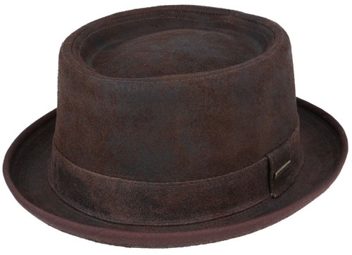 Herren Oder Damen Pork Pie Hut - Hochwertig 100% Schafsfell Leder - Bild 6 von 9