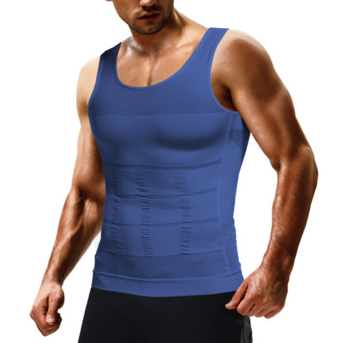 Men Slimming Body Shaper Belly Chest Compression Vest Girdle T-Shirt ...