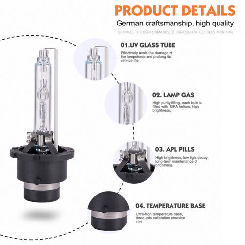 HID D4S Xenon Headlight Globes quality assurance For Lexus GS 200t 2015-2021 - Picture 2 of 17