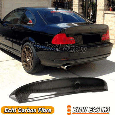 For BMW M3 E46 Coupe 1999-06 Carbon Fiber Rear Spoiler Trunk Spoiler Lip Turning