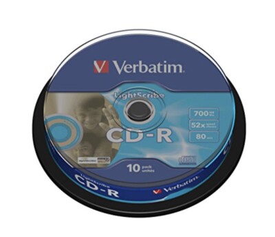Verbatim 43441 Lightscribe 700MB 52x 80 Min. Leer CD Spindel 10er-Pack