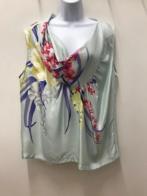 Top de seda con estampado floral Dries Van Noten para mujer talla FR 44 US 12 Foto 4 de 4