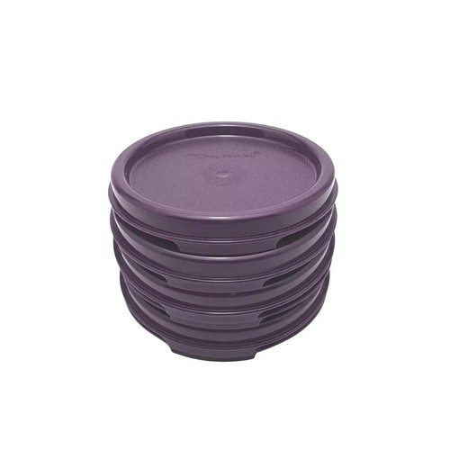 Tupperware Modular Mates Round Replacement Top Lid Seal #1607 Purple Set of 6 - Picture 2 of 6