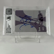 Julius Erving Signed 2018-19 Panini Immaculate #ST-JEV Printing Plate BAS 10 Aut