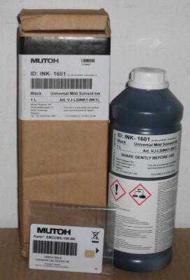 Mutoh Tinte ink 1601 Universal Mild Solvent Ink Black VJ-LSINK1-BK1L  2018 OVP B