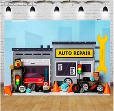 Auto Repair Shop Birthday Party Backdrop 7x5 Ft Mechanic Photo Studio Decor