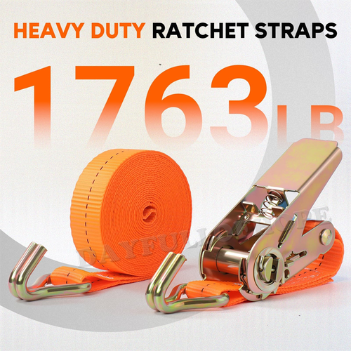 2X Heavy Duty Ratchet Ties Down Straps 25mm-5 Meter Lashing Luggage Cargo 800KG - Picture 7 of 17
