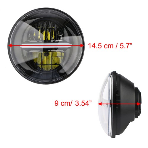 Universal 5.75" 2835 LED Hi/Lo Motorcycle Headlight Light For Harley Dadvison - Picture 3 of 9