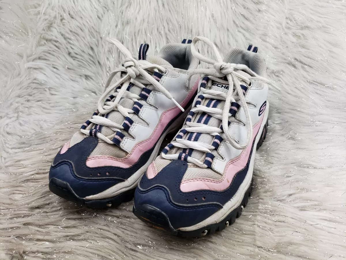 SKECHERS Sport Trail 2378 Blue Pink White Active Shoes Size US 9