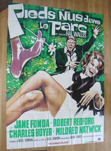 BAREFOOT IN THE PARK Jane Fonda original HUGE 4 PANEL french movie poster '67