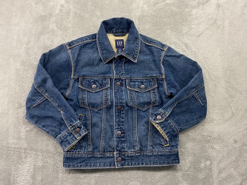 Gap Kids Jacket Kids Small 6-7 Blue Denim Outdoors Bikercore Preppy City Trucker - Picture 1 of 9
