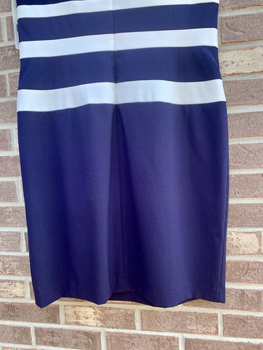 Lauren Ralph Lauren Dress Sz 14 Navy Blue White Stripes Sleeveless Lined NWT - Picture 18 of 20
