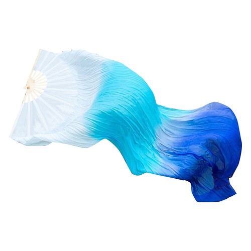 Belly Dance Fan Silk Fan Colored Dance Cloth Fan Long Folding Belly Dance Fans - Picture 4 of 46