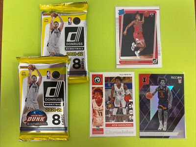    Ayo Dosunmu Rookie Card Lot Rated Rookie+2 Donruss 2022 NBA Packs Auto!! 